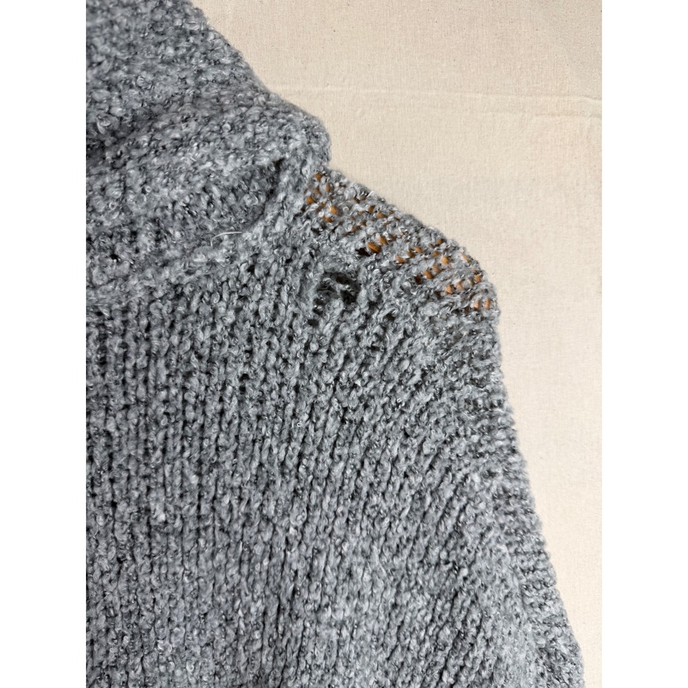 Free People Womens BFF Cowl Neck Boucle Knit Sweater Size Medium Gray Soft Warm - Picture 9 of 9